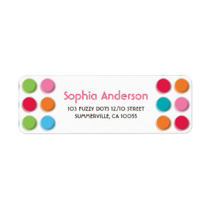 Fuzzy Blur Color Dots Retro Party Address Labels