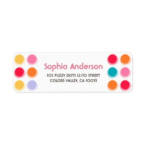 Fuzzy Blur Color Dots Retro Party Address Labels