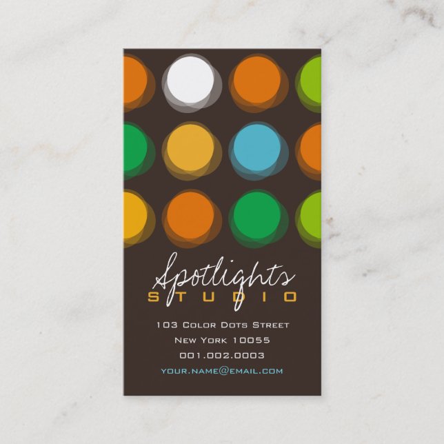 Fuzzy Blur Color Dots Retro Pop Fun Profile Card (Front)