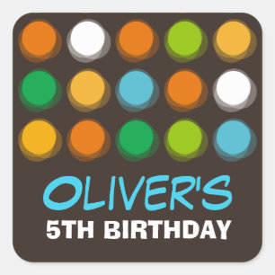 Fuzzy Blur Fun Color Dots Birthday Party Stickers