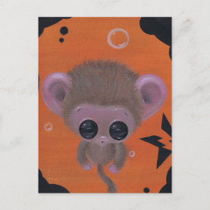 fuzzy bubble monkey postcard