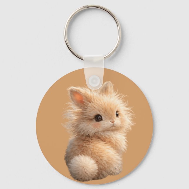 Fuzzy bunny keychain (Front)