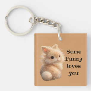 Fuzzy bunny keychain