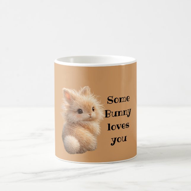 Fuzzy bunny: Some Bunny Loves You Coffee Mug (Center)