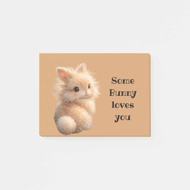 Fuzzy bunny: Some Bunny Loves You Post-it Notes (Front)