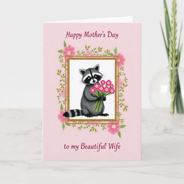Fuzzy Critter Mothers Day Card (Front)