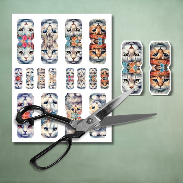 Fuzzy cut cats 1 to 8 fussy cut tabs (Creator Uploaded)