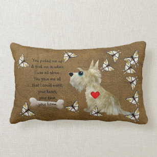 Fuzzy Dog Poem Lumbar Pillow