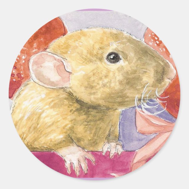 fuzzy dumbo rat sticker (Front)
