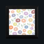 Fuzzy Flower Pattern Pastels Gift Box<br><div class="desc">Fuzzy hand drawn effect flowers and leaves surface pattern design in a mix of pastel colors.</div>