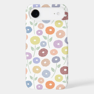 Fuzzy Flower Rpt Pattern Pastels on White iPhone 17 Air Case