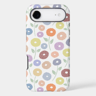 Fuzzy Flower Rpt Pattern Pastels on White iPhone 17 Air Case