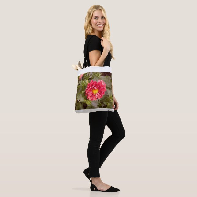Fuzzy Flower Tote Bag (On Model)