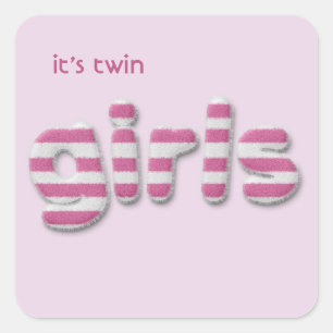 fuzzy girls square sticker