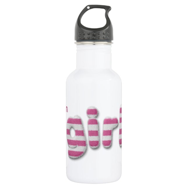 fuzzy girls water bottle (Front)