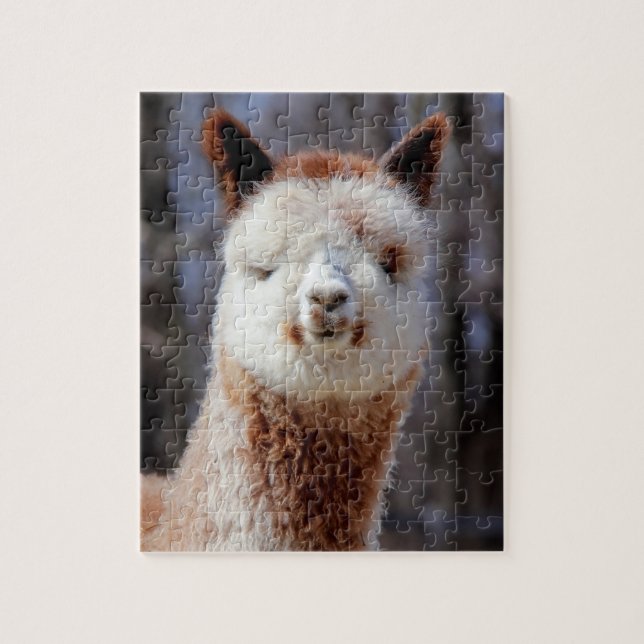 Fuzzy Gray Alpaca Puzzle (Vertical)
