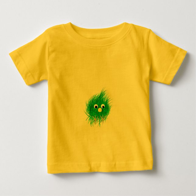 Fuzzy green face baby T-Shirt (Front)