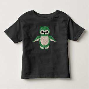 Fuzzy Green Owl 2T 3T 4T 5T Boys Girls Toddler T-shirt