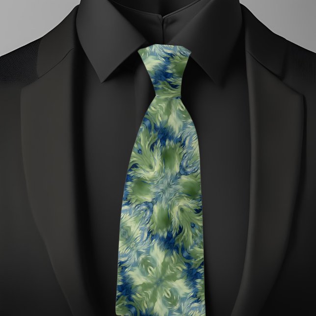 Fuzzy Greenon Denim  Diagonal Pattern Neck Tie (Creator Uploaded)