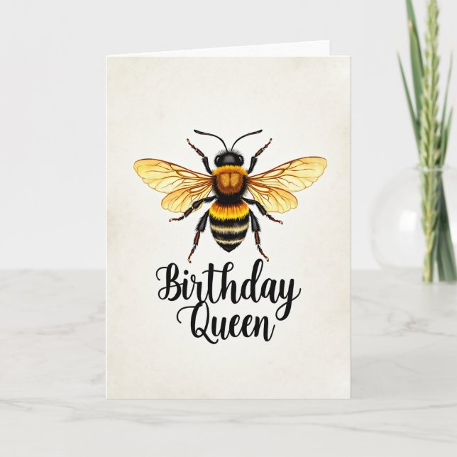 Fuzzy Insect Birthday Wish Card (Front)