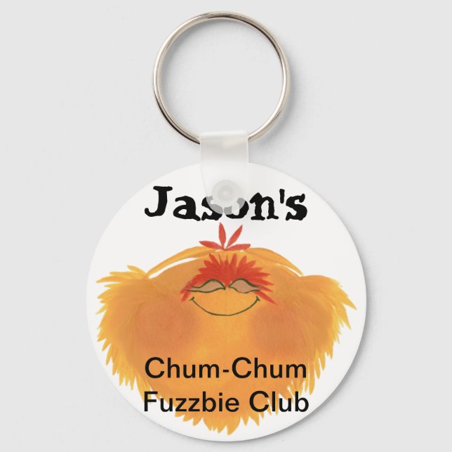 Fuzzy Monster Cartoon Character Keychain (Front)