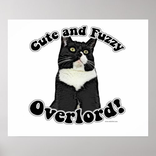Fuzzy Overlord Funny Cat Photo Slogan Poster
