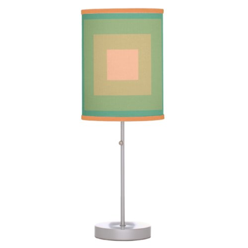 Fuzzy Peach Baltic Squares Table Lamp