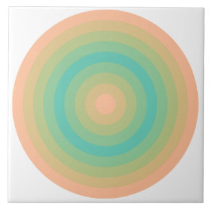 Fuzzy Peach Bermuda Circles Ceramic Tile 