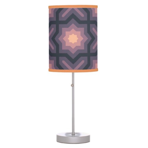 Fuzzy Peach Blueberry Stars Pattern  Table Lamp