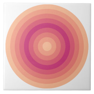 Fuzzy Peach Pinky Arrow Circles Ceramic Tile