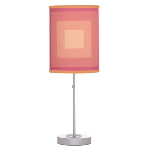 Fuzzy Peach Pinky Arrow Squares Table Lamp