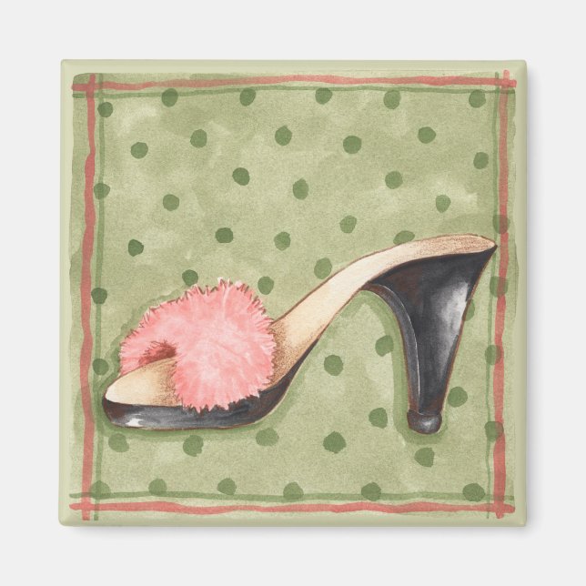 Fuzzy Pink Shoe - Magnet (Front)