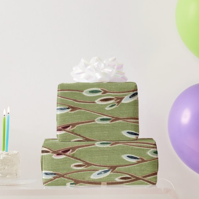 Fuzzy Pussy Willow Branches Wrapping Paper (Party Gifts)