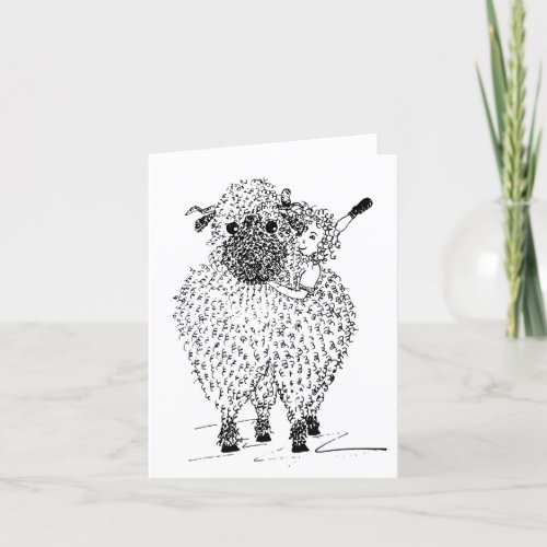 Fuzzy Sheep Snuggle Buddy _ Card