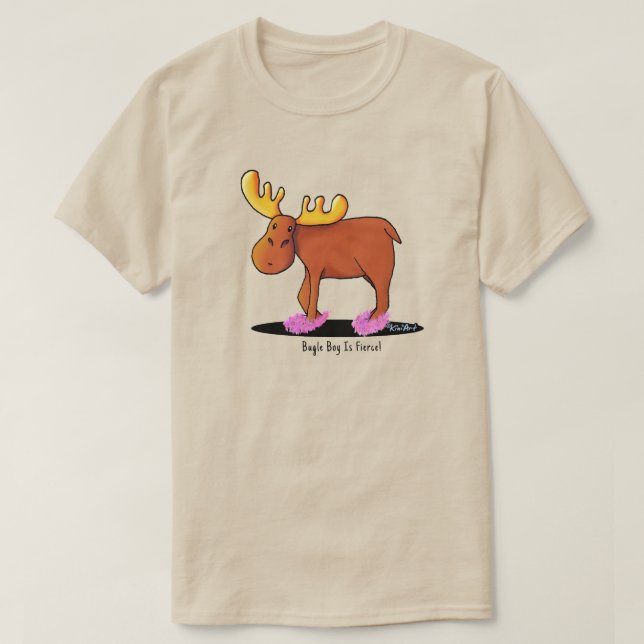 Fuzzy Slipper Moose T-Shirt (Design Front)