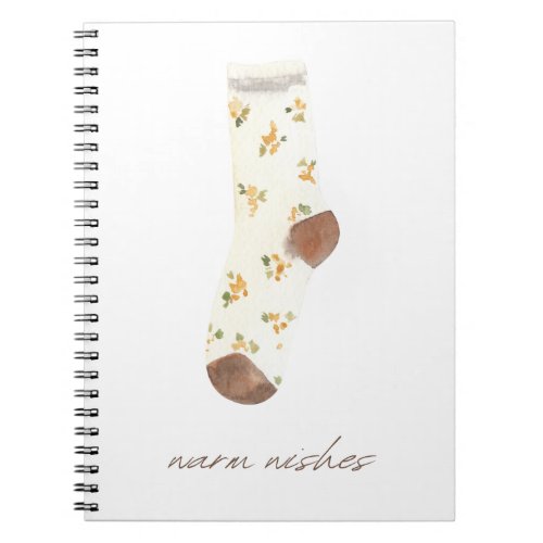 Fuzzy socks Cozy slippers Warm Wishes Notebook