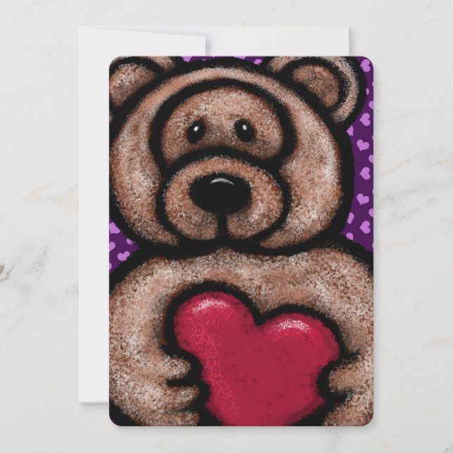 Fuzzy Teddy Bear Valentine  (Front)