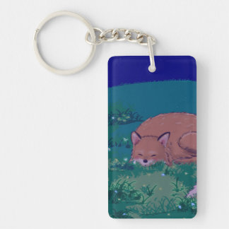 Fuzzy the Sleepy Fox Acrylic keychain 