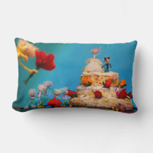 Fuzzy wedding with bouquet toss.