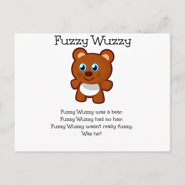 Fuzzy Wuzzy Postcard (Front)