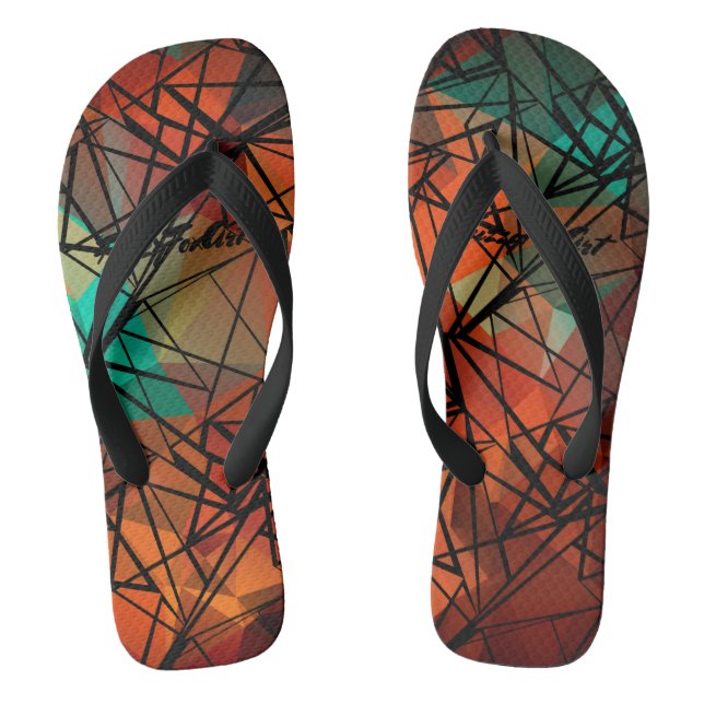 FuzzyFoxArt , polygon Flip Flops (Footbed)