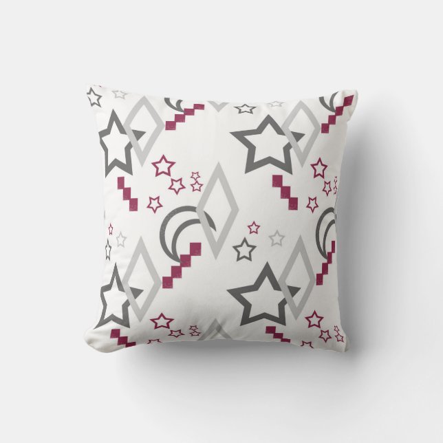 FuzzyFoxArt Throw Pillow (Front)