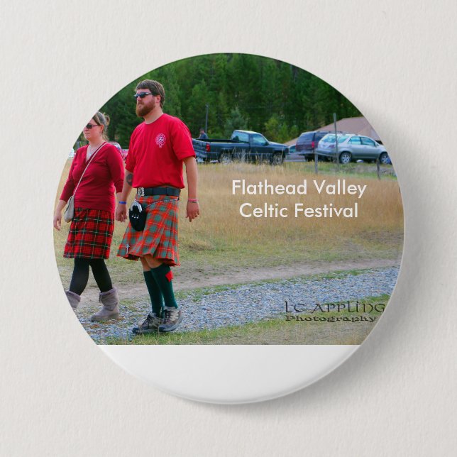 FV Celtic Festival Large, 3 Inch Round Button (Front)