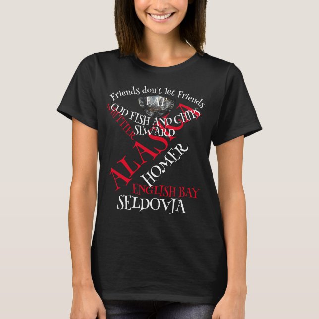 FV COHO Friend's COD FISH AND CHIPS ALASKA AK T-Shirt (Front)