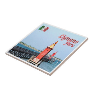 FVG009 LIGNANO, Lighthouse, Italy, Ceramic Tile