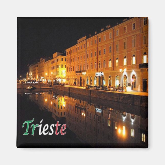 FVG015 TRIESTE, Grand Canal by Night, Fridge Magnet (Front)