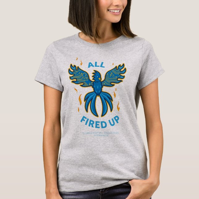 FVHS Firedbirds - All Fired Up, Gray Women's T-Shirt (Front)