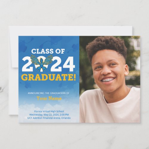 FVHS Grad Announcement Card Blue _ Class of 2024