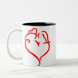 FW6   Firefighter Couple Two-Tone Coffee Mug