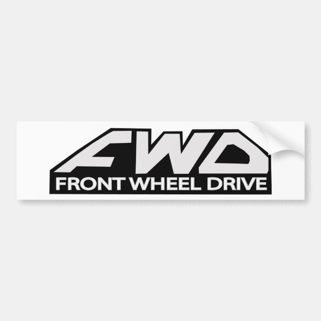 FWD Front Wheel Drive Bumper Sticker (Front)